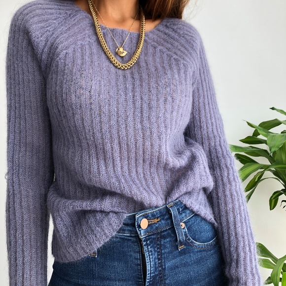 Banana Republic Sweaters - Banana republic mohair wool lilac cropped sweater